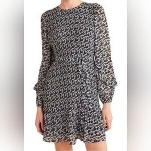 Boden Black and White Long Sleeve Dress